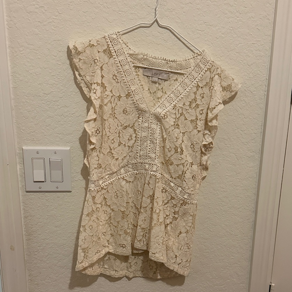 LOFT Ivory Lace Blouse
